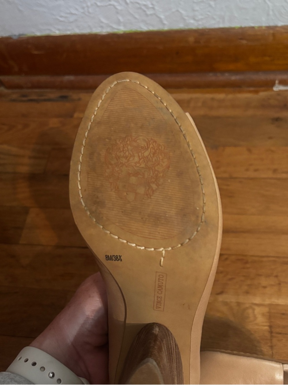 Vince Camuto "Andrita" Women's Nude Peep-Toe Leather Booties size 8 - Picture 5 of 5